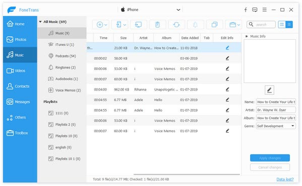 Editar informações ID3 com o iPod Manager