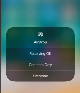 Ativar o AirDrop no iPhone de destino