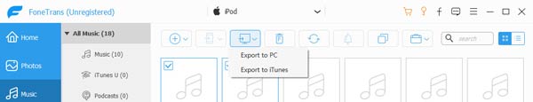 Exportar para a biblioteca do iTunes