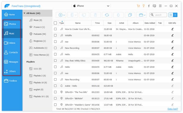 Transferência para iPad