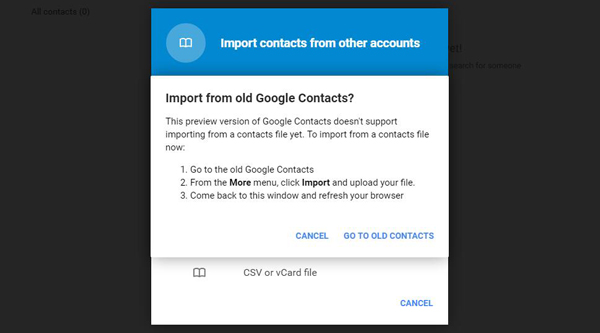 Importar contatos do Gmail