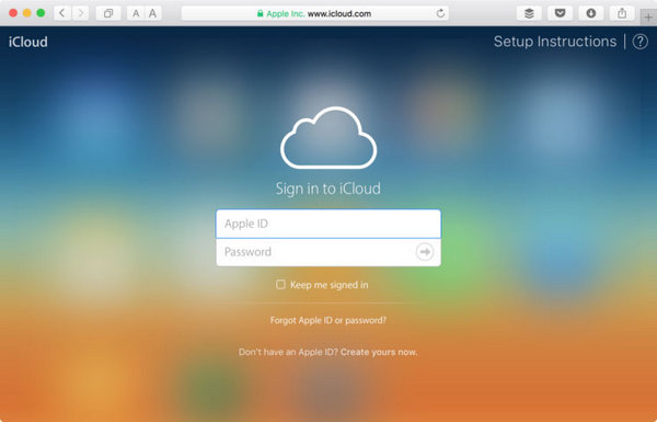 Faça login no iCloud