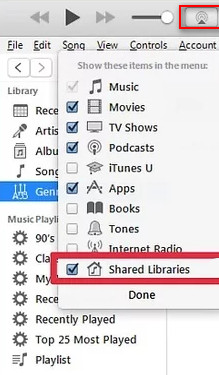 Compartilhar biblioteca do iTunes