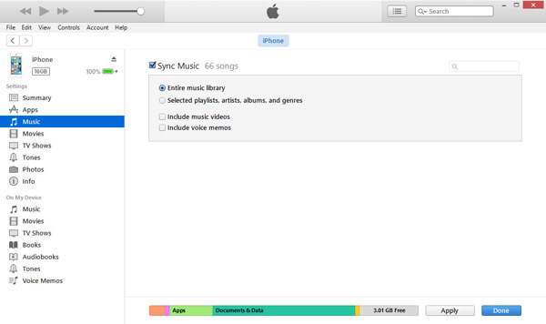 Sincronize a biblioteca de músicas do iTunes para excluir músicas do iPhone