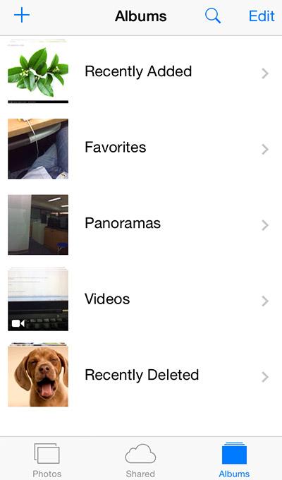 Álbum de fotos no iOS 8