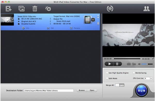Conversor de Vídeo WinX iPad para Mac