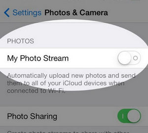 Como liberar armazenamento no iPhone - desative o Photo Stream