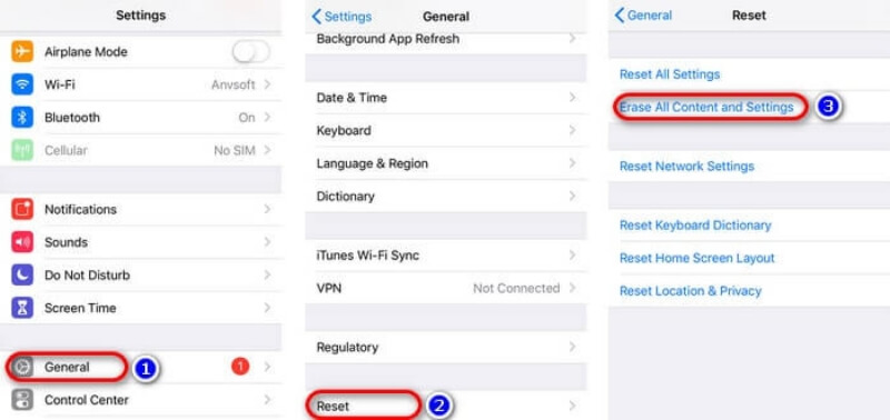 Apague todo o conteúdo e configurações do iPhone