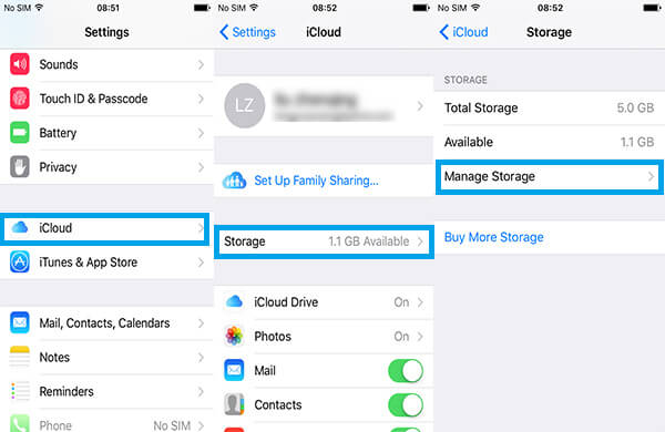 Gerencie o armazenamento do iCloud no iPhone