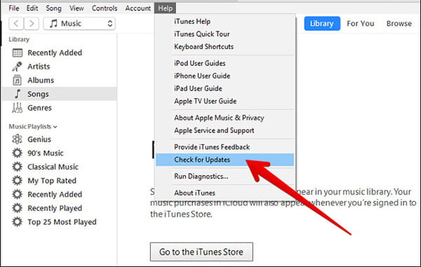 Verifique a atualização do iTunes