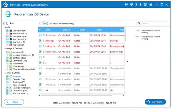 escolha mensagens de texto e outros arquivos para backup