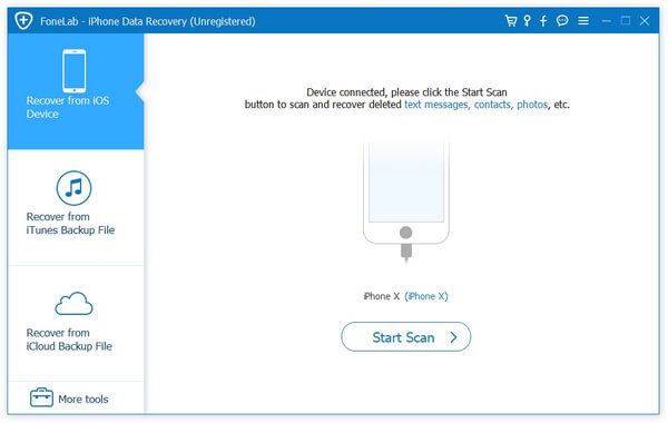 Conecte o dispositivo iOS para iniciar a verificação e recuperar as iMessages selecionadas