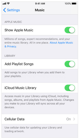 Ativar biblioteca de música do iCloud