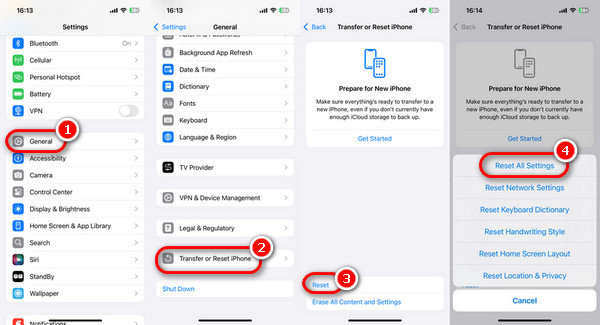 Redefinir todas as configurações no iPhone