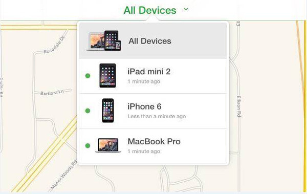 Todos os dispositivos do iCloud Find My iPhone