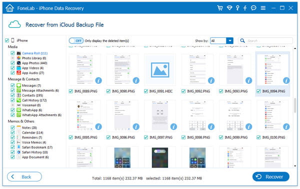 Recuperar dados de aplicativos do backup do iCloud