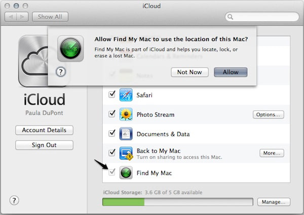Desative o Find My Mac no Mac