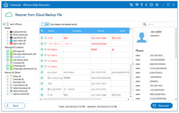 Recupere contatos do iCloud