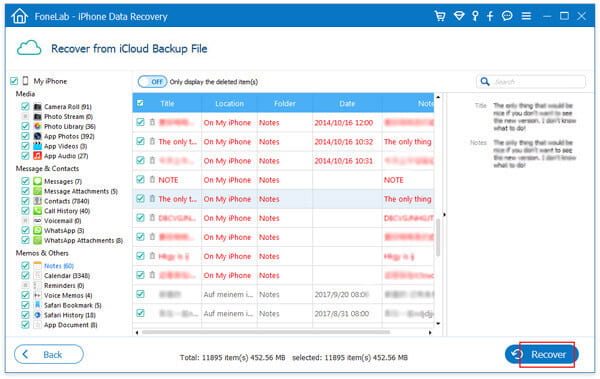 Recuperar do Backup do iCloud