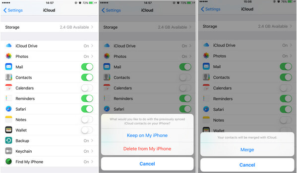 Restaurar contatos do iCloud no iOS