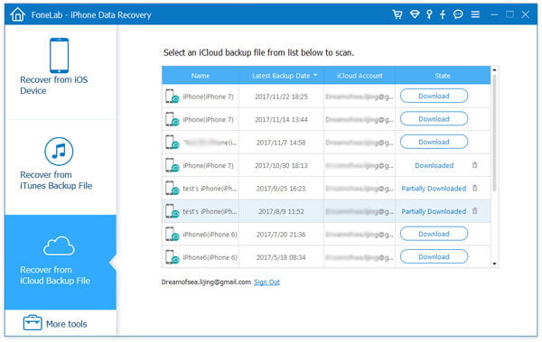 Verificar o backup do iCloud