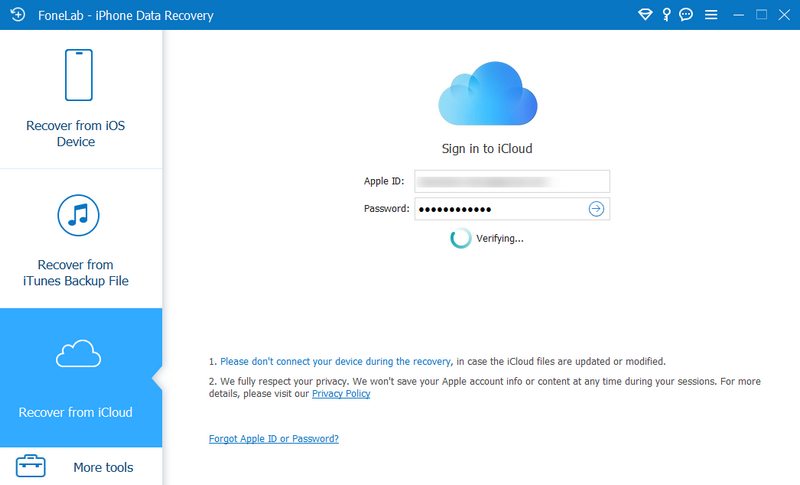 Faça login no iCloud