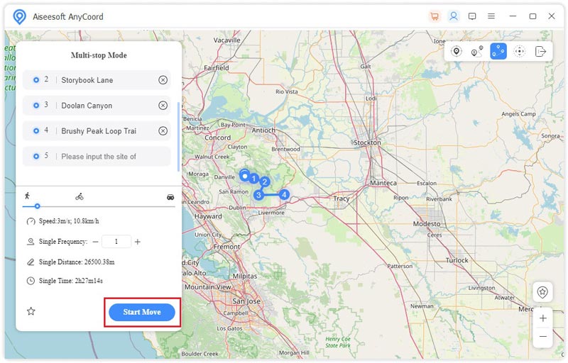 Mover localização GPS