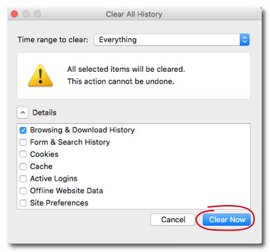 Limpar o histórico do Firefox no Mac