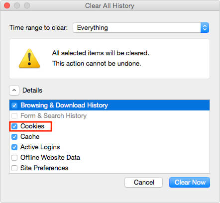 Como Excluir Cookies no Mac no Firefox