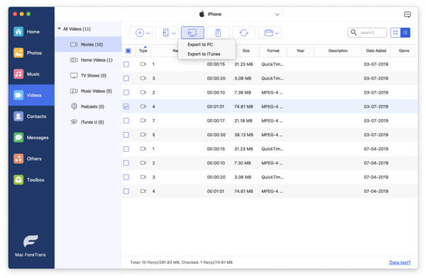 Comece a transferir músicas para o Mac