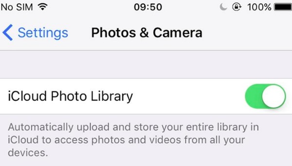 Ativar a Biblioteca de fotos do iCloud