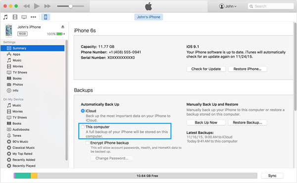 Sincronize o iPhone com o Mac via iTunes