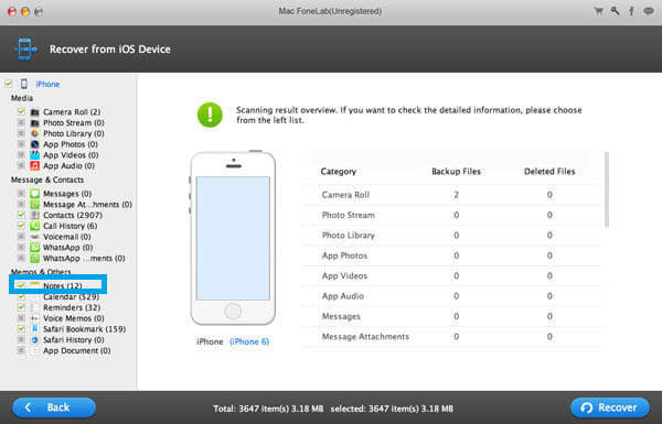 Digitalizar Notas do iPhone