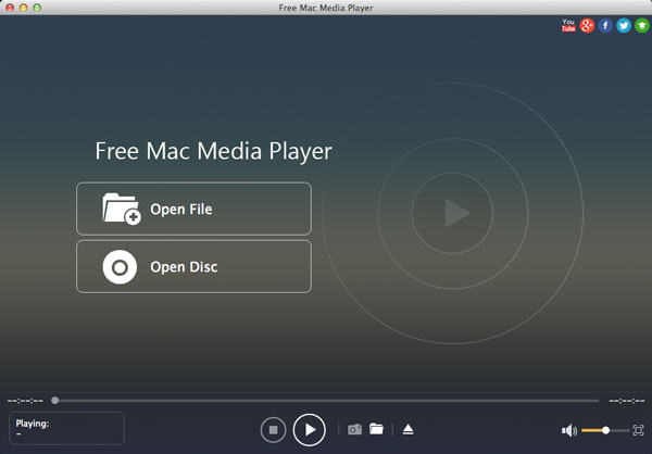 Interface do Mac Media Player gratuito