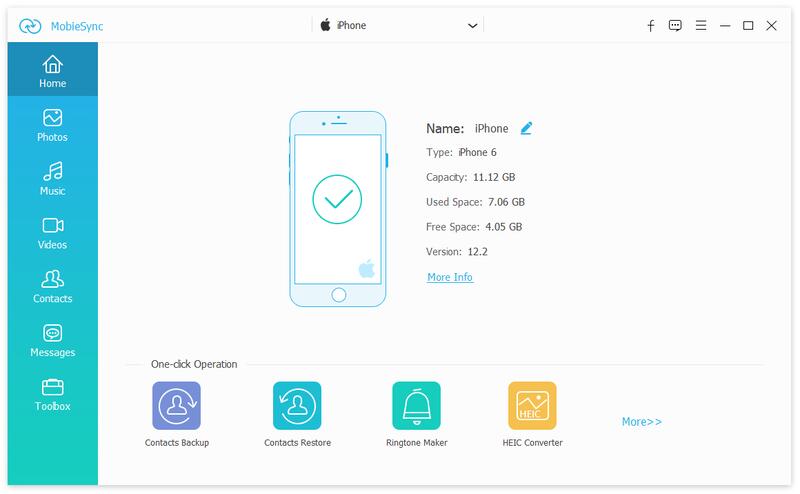 Interface do Mobiesync