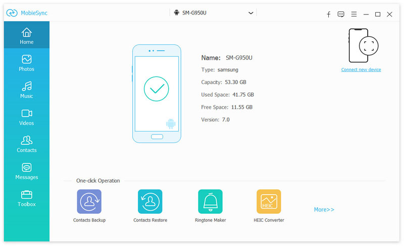 Interface do Mobiesync