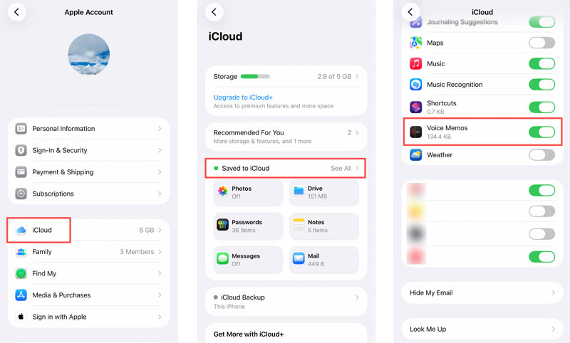 Ativar o Gravador de Voz no iCloud em um iPhone