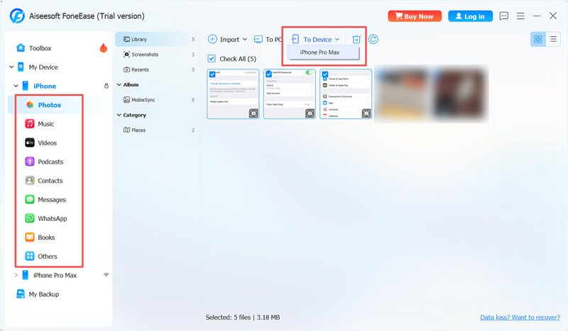 Transferir fotos do iPhone para o iPhone com facilidade