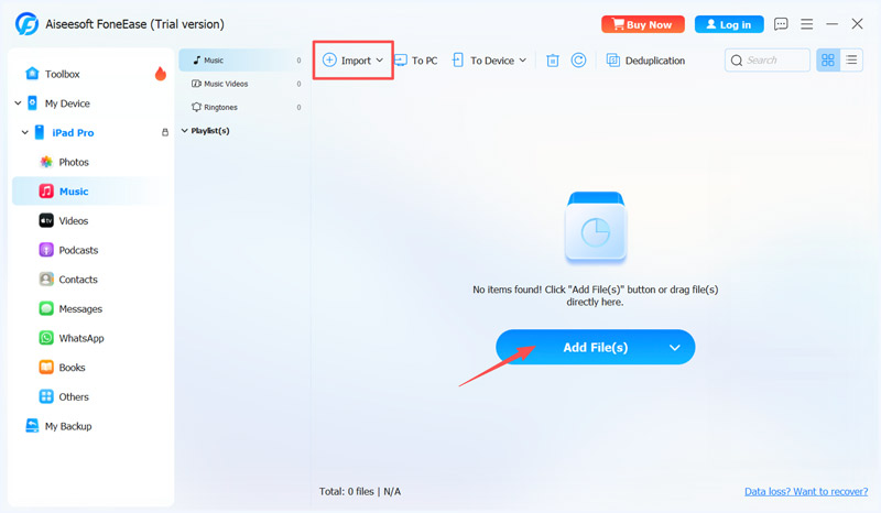 Adicione música usando o Foneease