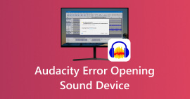 Erro do Audacity ao abrir dispositivo de som
