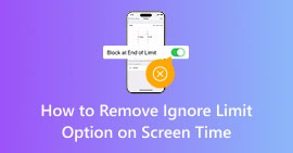 Remover a opção Ignorar Limite no Tempo de Tela