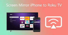 Espelho de tela iPhone Roku para TV