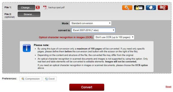 Converta PDF para Excel