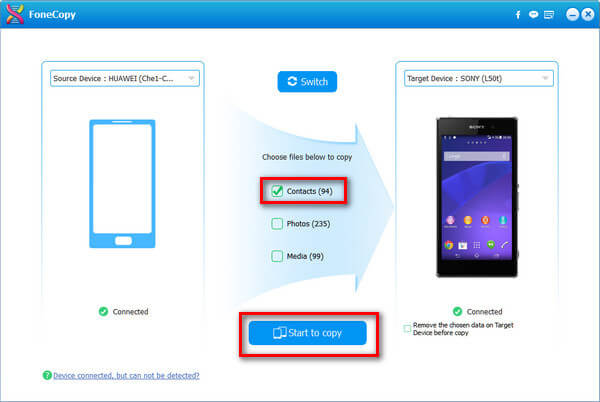 Transferir contatos do Android