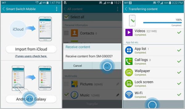 Transferir dados do Android para o Galaxy