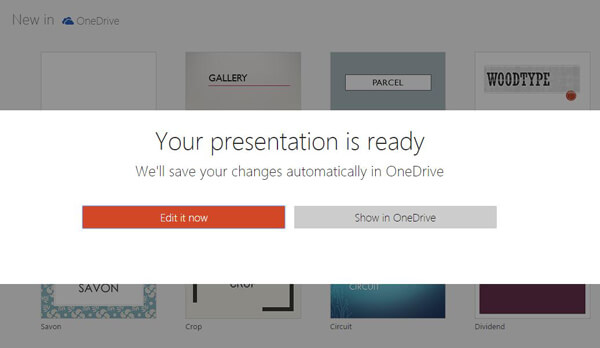 Verifique o PowerPoint on-line