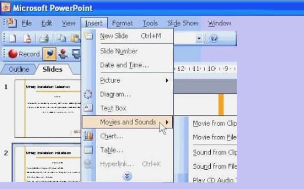 Adicionar música ao PowerPoint 2007