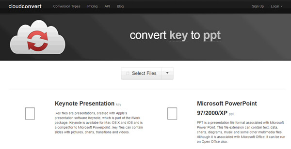 Converter Keynote para PowerPoint com cloudconvert