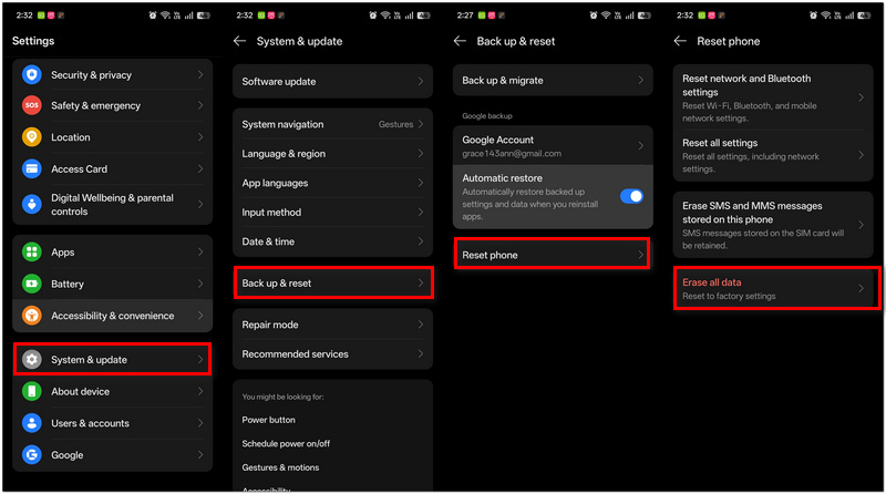 Factory Reset Phone