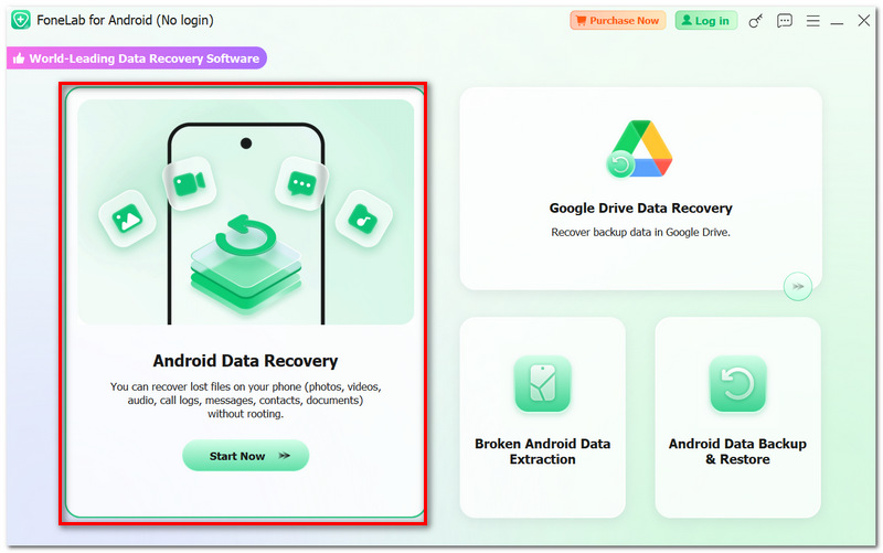 Selecione Recuperação de Dados do Android